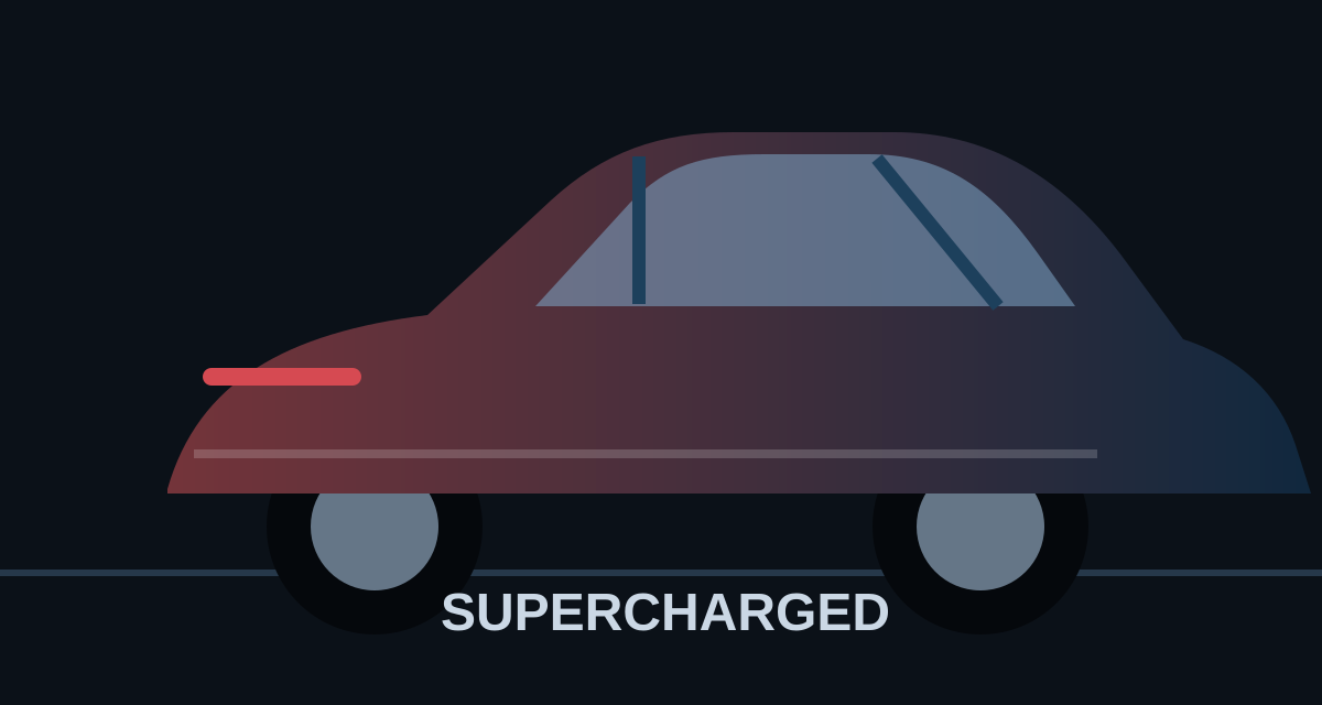 Supercharged performance vehicle illustration
