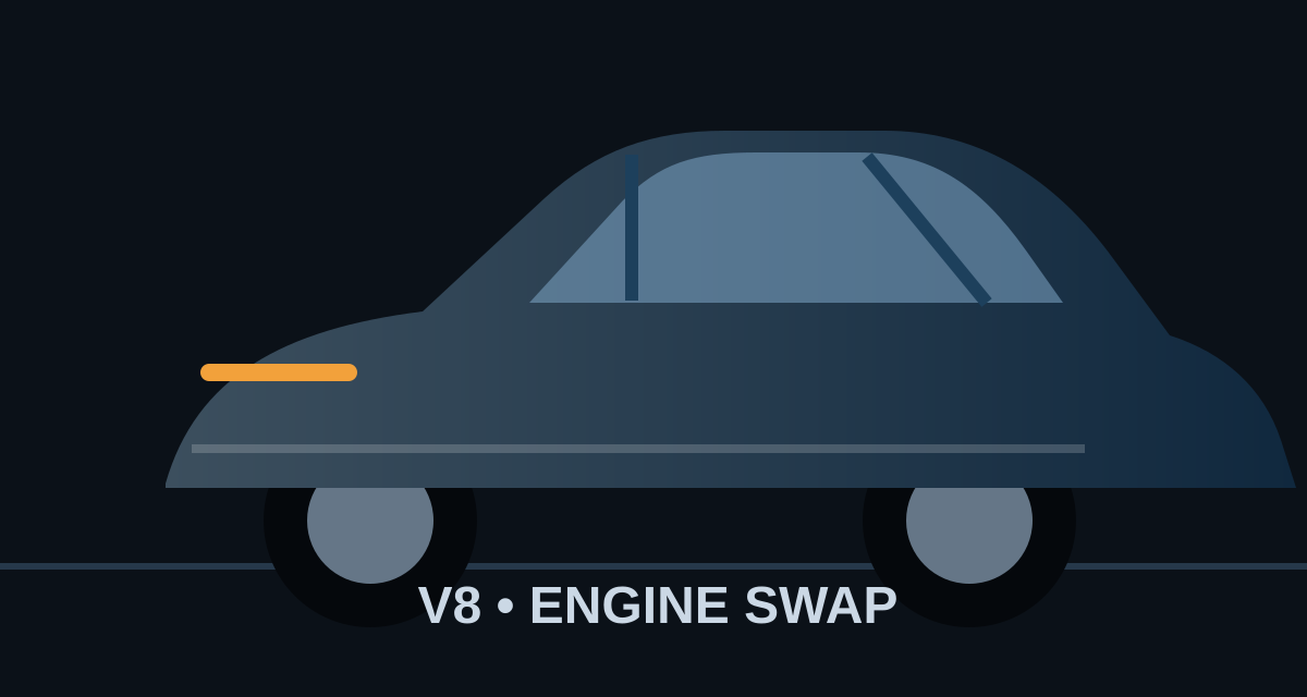 American V8 engine swap vehicle illustration
